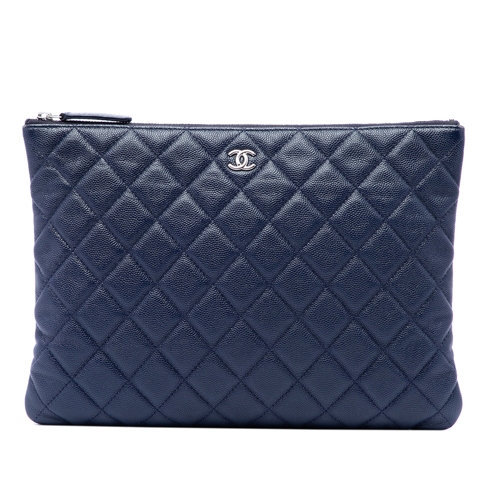 Pre-Loved Chanel Medium Quilted Caviar O Case Clutch
